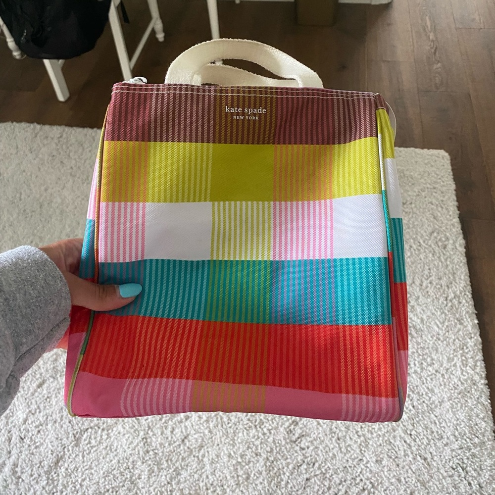 Kate spade New York soft cooler lunch box with silver insulated interior lining